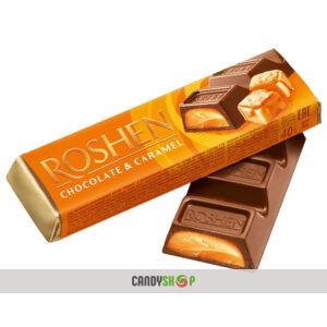 Батончик шок. Roshen Помаранчовий з карамельною начинкою 40гр 1/30