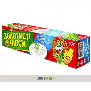 Чіпси ЗОЛОТИСТІ 50гр Кріп та Сметана (1шт) 1/66