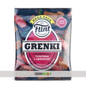 Грінки ФЛІНТ 100гр Телятина з Аджикою (1шт) 1/50