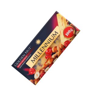 Шоколад Міленіум GOLD Білий з горіхом 100гр 1/25