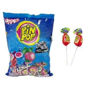 Льодяники з жуйкою Pin Pon Подвійний Смак 17гр (48шт) 1/16